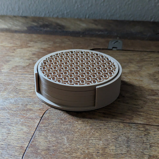 Unique Drink Coasters | 3D Print | Unique Design | Set of 4 | PLA | Eco-Friendly | Minimal Design | Spill Resistant